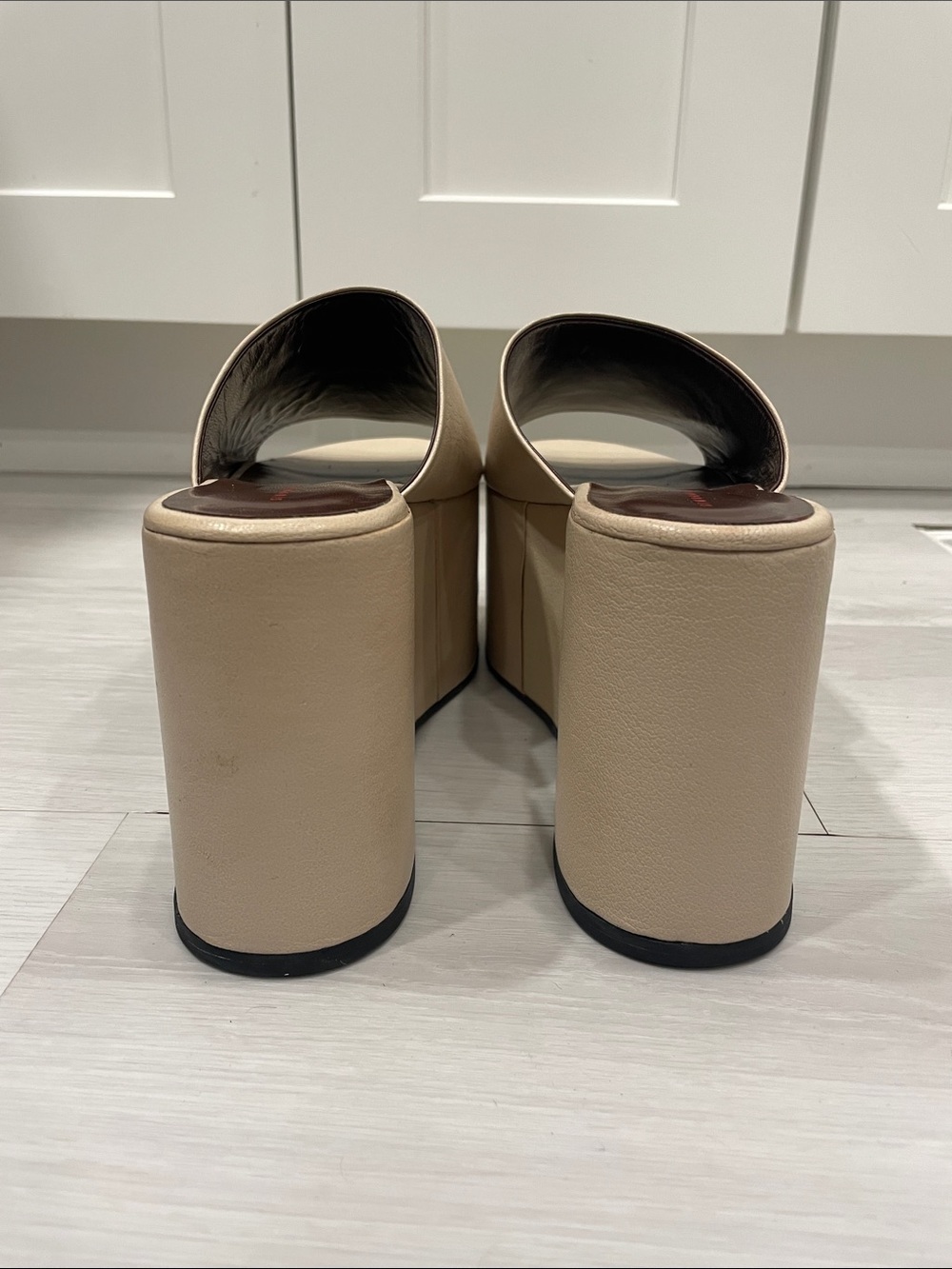 Simon Miller ‘Blackout’ Platform in Light Beige Vegan Leather Sandals Size 40 - Picture 5 of 14